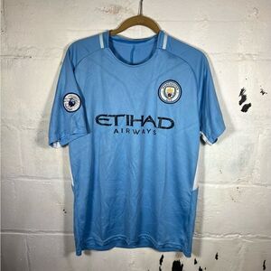 MANCHESTER CITY ENGLAND 2017/2018 HOME FOOTBALL SHIRT JERSEY